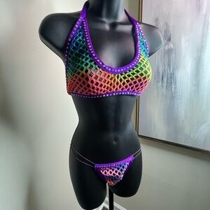 Colorful Mesh Bikini Set